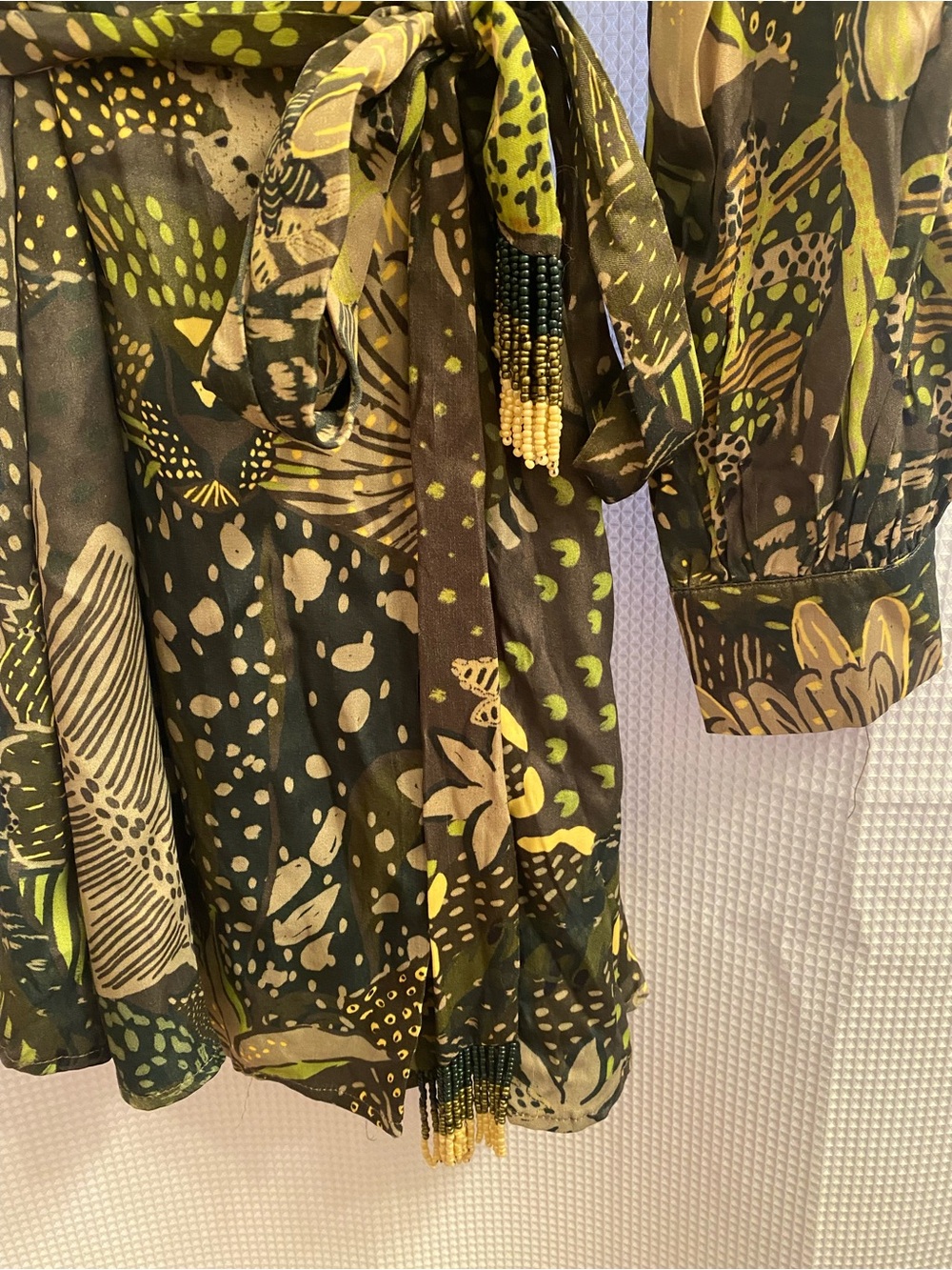 FARM Rio Green Cool Leopard Mini Wrap Dress - Picture 5 of 8